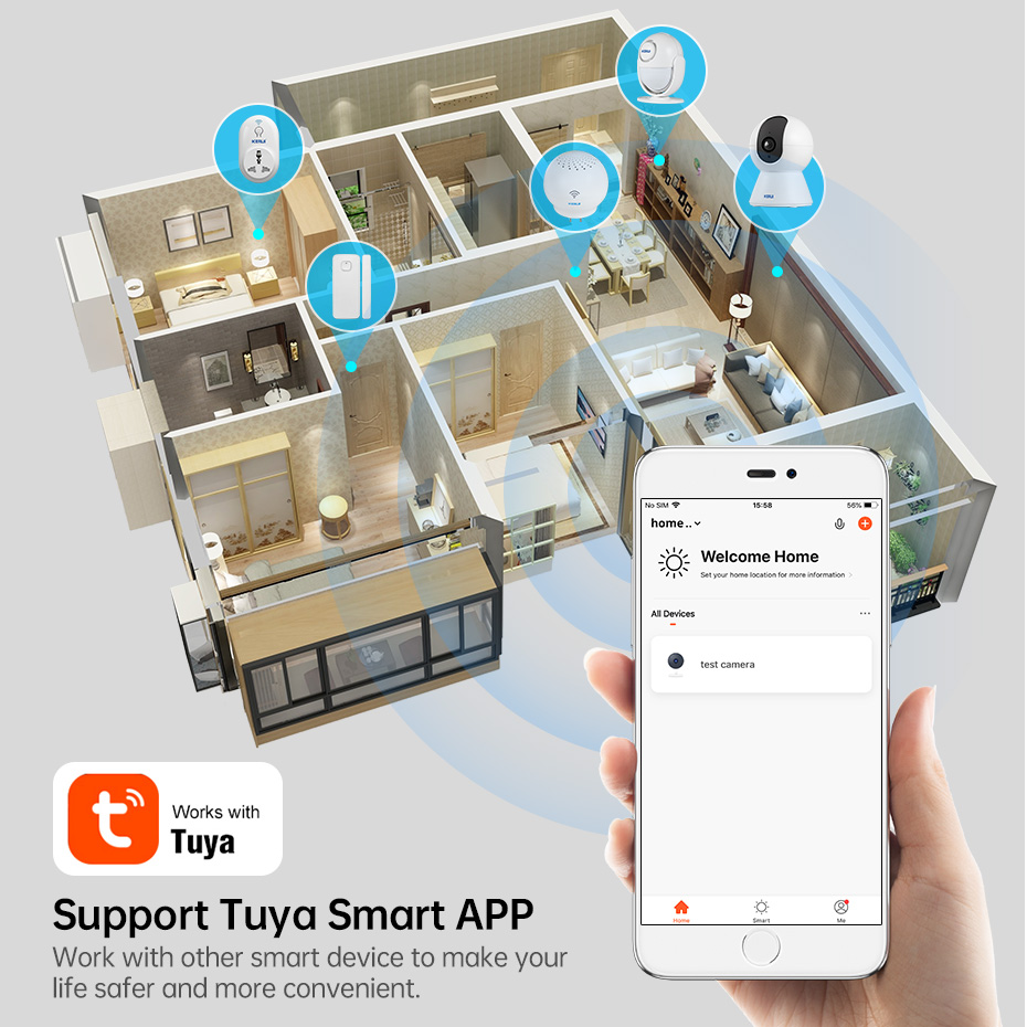 KERUI 4K 8MP Tuya Smart Mini W - Smart Home Camera Ezviz 评论和价格