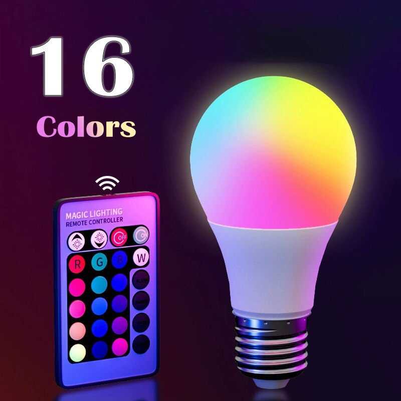 E27 220V 16 Colors RGB Bulb LE - Voice Control Light Bulb 评论和价格