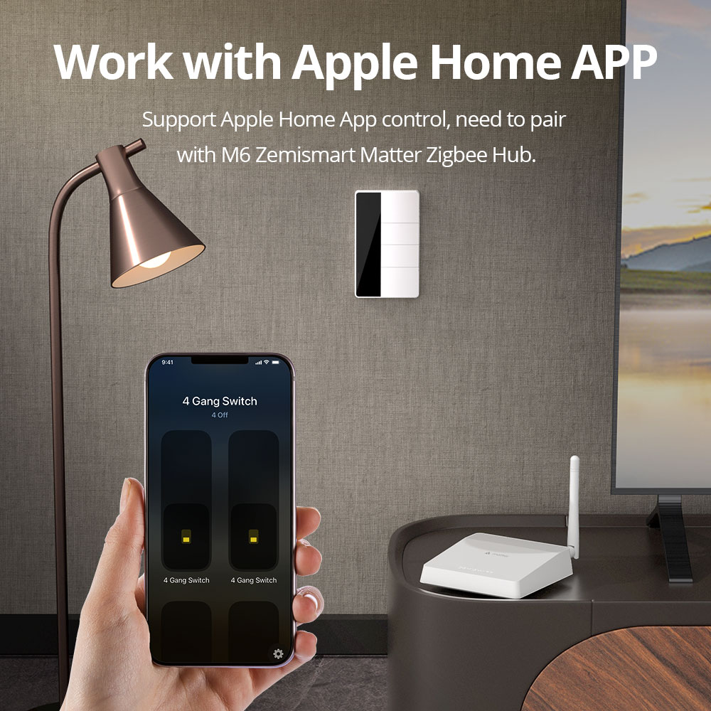1234 Gang US Type Zigbee Push  - Smart Home Hub Matter 评论和价格