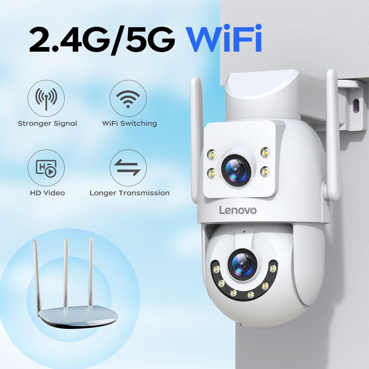 Lenovo HD PTZ Camera Outdoor 6 - Smart Home Camera Ezviz 评论和价格