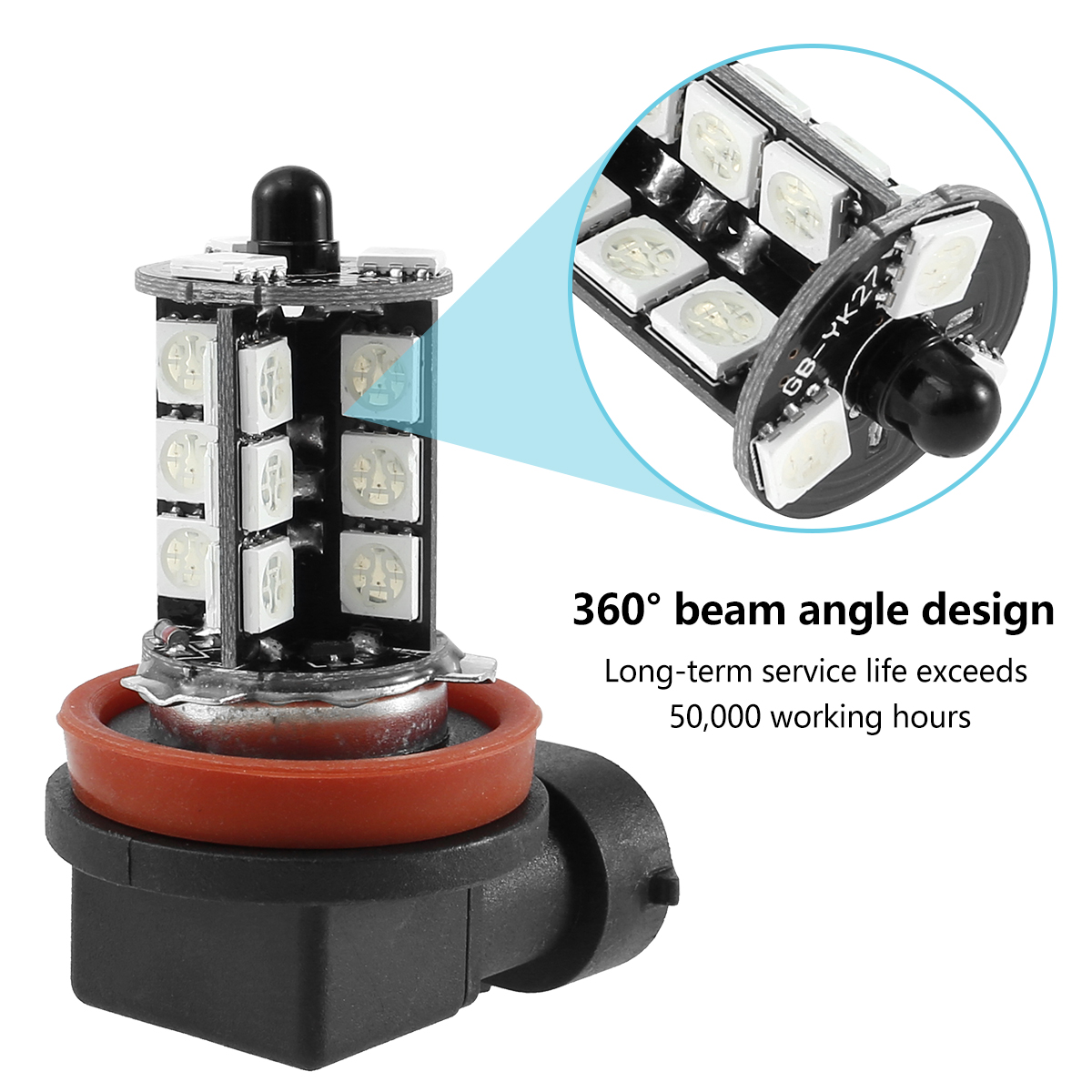 2PCS 27 LED Car Fog Lights H8/ - Voice Control Light Bulb 评论和价格