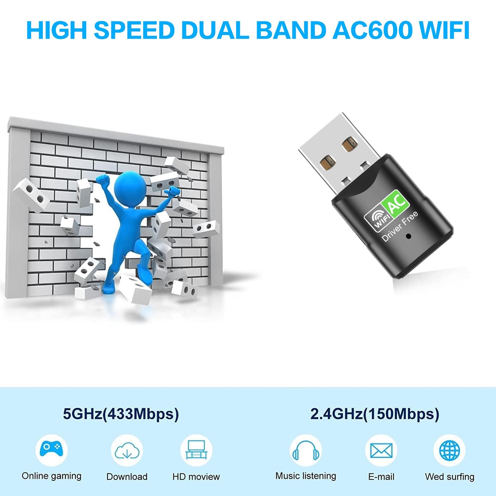 AC600 USB WiFi Adapter, Dual B - Smart Home For Pc 评论和价格