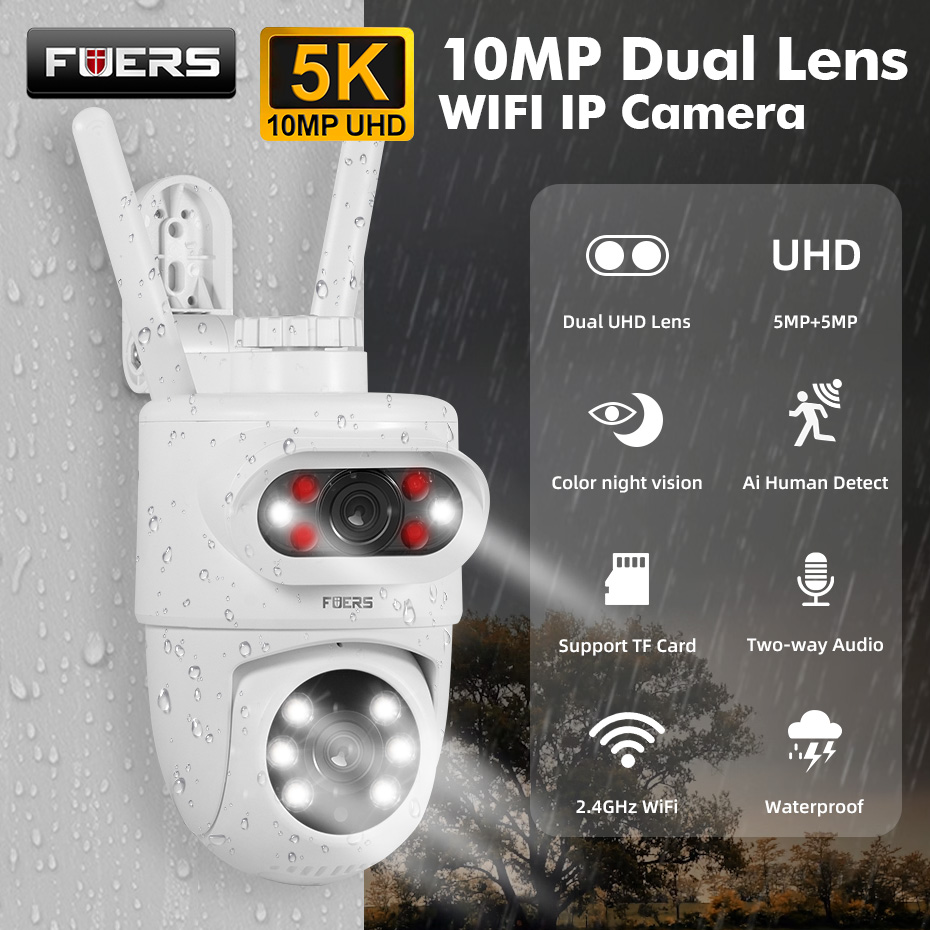 FUERS 5K 10MP Dual Lens IP Cam - Smart Home Camera Ezviz 评论和价格
