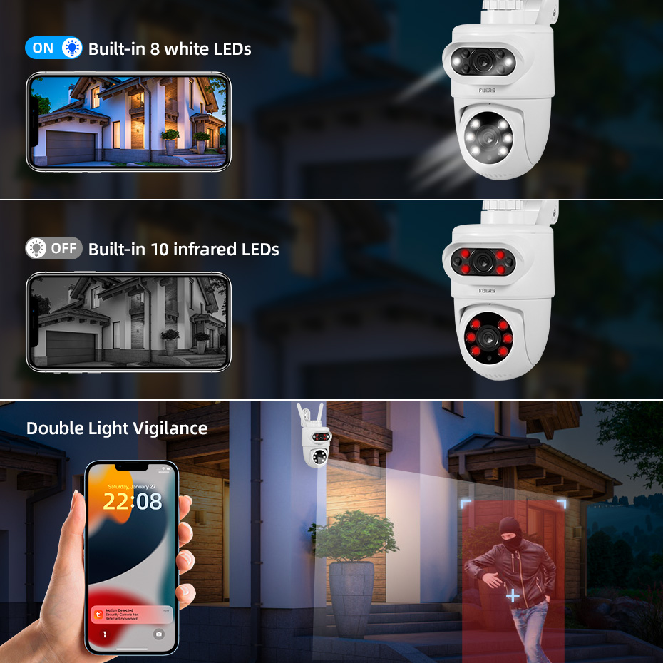 FUERS 5K 10MP Dual Lens IP Cam - Smart Home Camera Ezviz 评论和价格